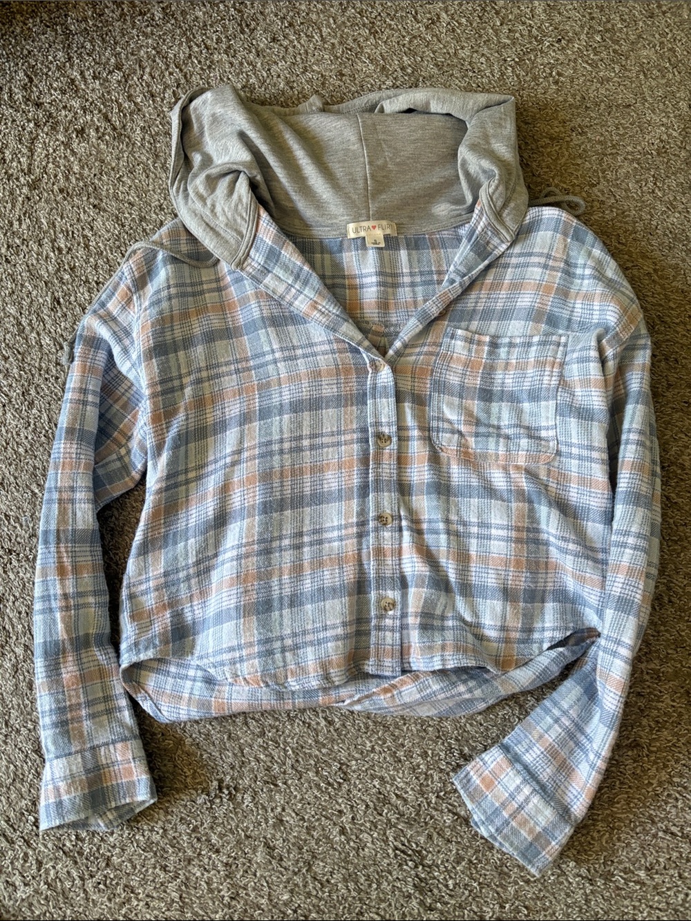 Cropped flannel shirt, size S